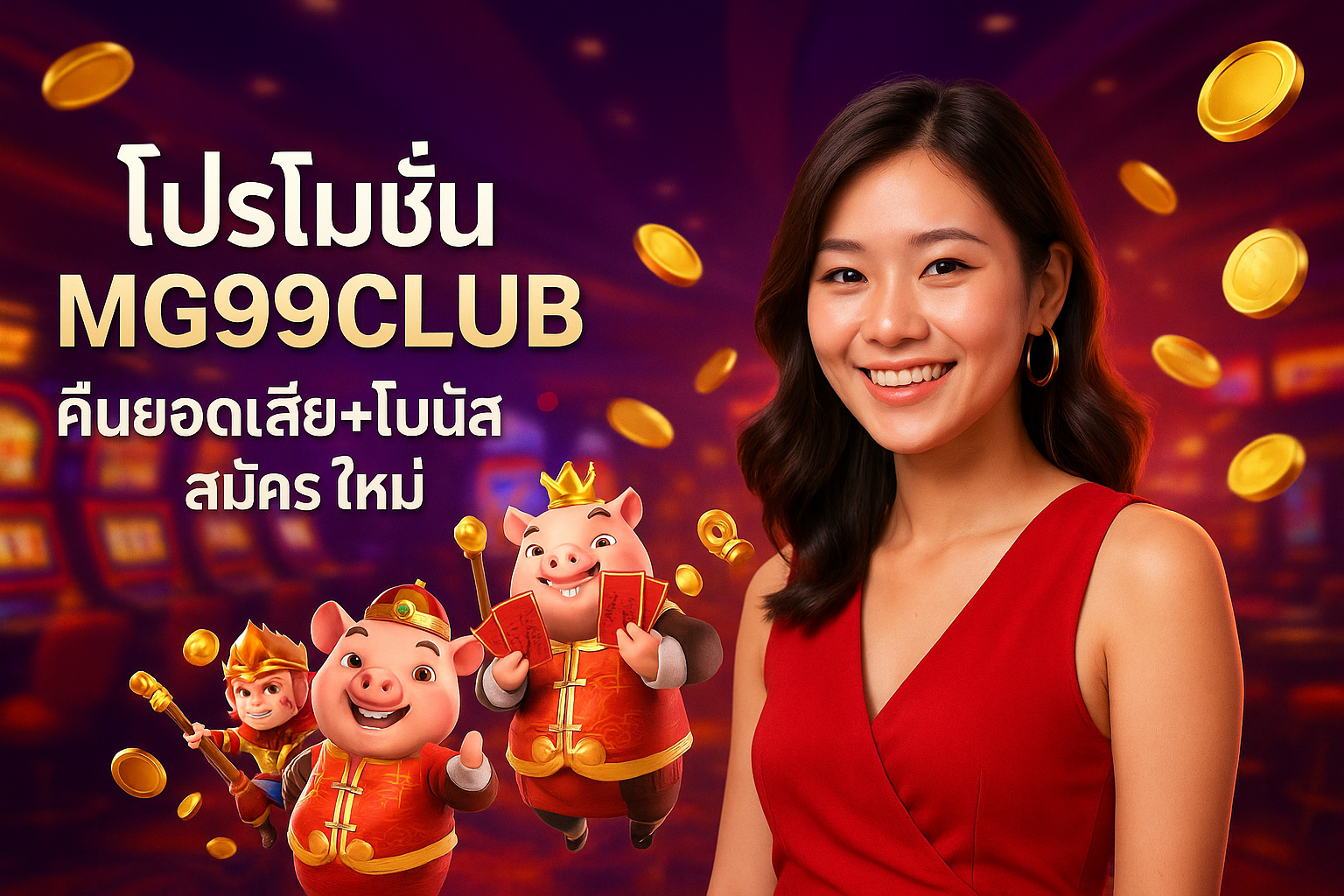 โปรโมชั่น MG99CLUB คืนยอดเสีย โบนัสสมัครใหม่