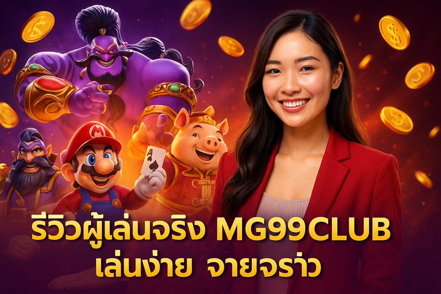 รีวิวผู้เล่นจริง MG99CLUB เล่นง่าย จ่ายจริง